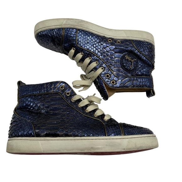 Christian Louboutin Blue Snakeskin Athletic Shoes main image 11